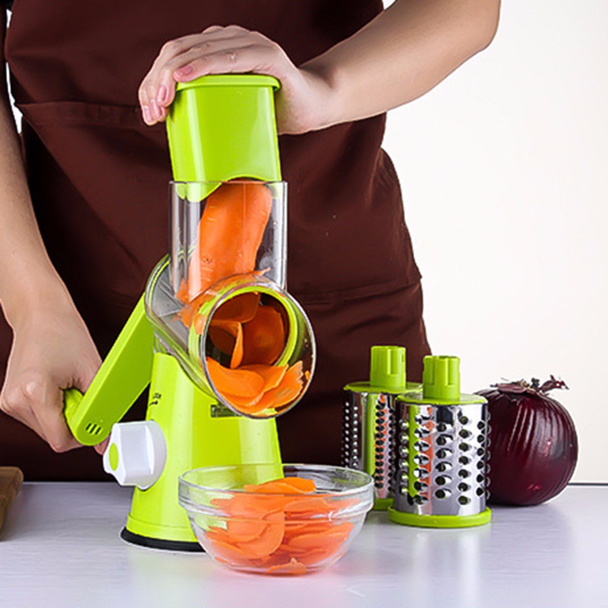 Round Mandoline Slicer: Potato Julienne & Vegetable Cutter