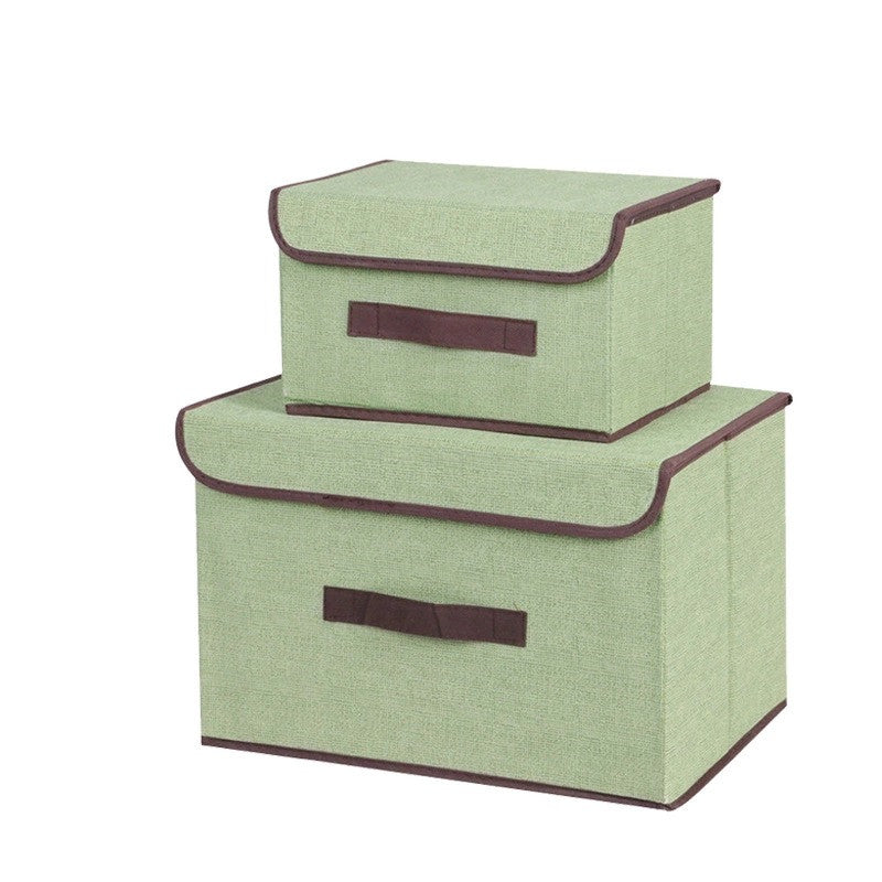 Collapsible Fabric Storage Box with Lid
