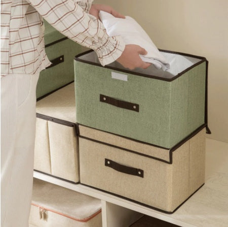 Collapsible Fabric Storage Box with Lid