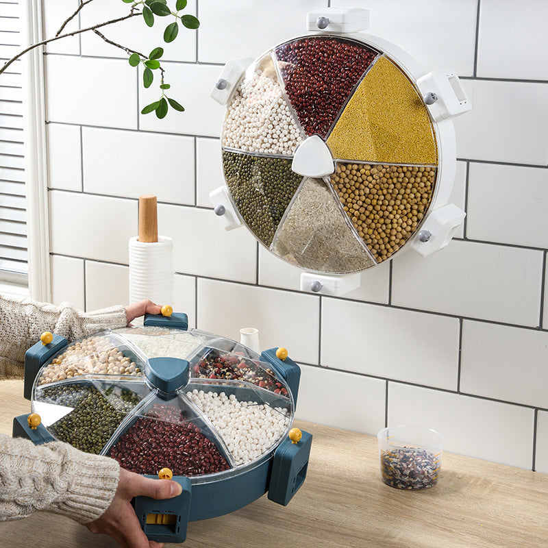 Rotating Grain Storage Box Wall-Mounted Container