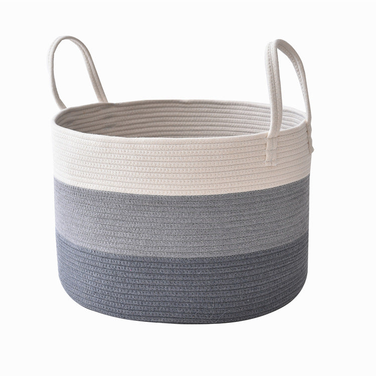 Large Cotton Rope Storage Basket for Laundry & Toys