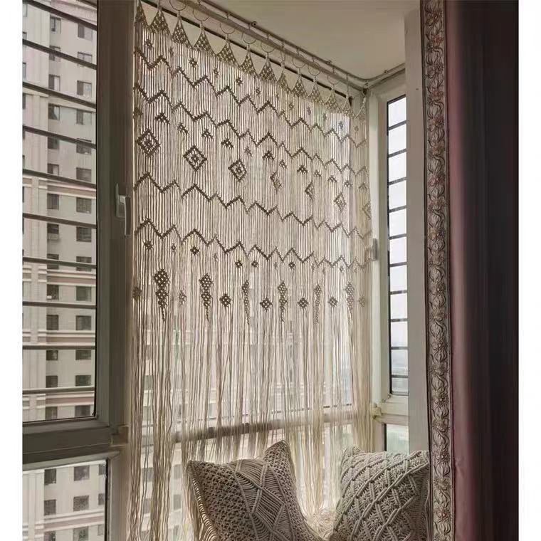 Artisanal Round Hoop Tapestry for Doorway/Partition