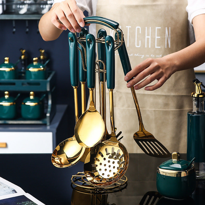 Non-Stick Silicone & Steel Slotted Spatula, Ladle, Turner Set