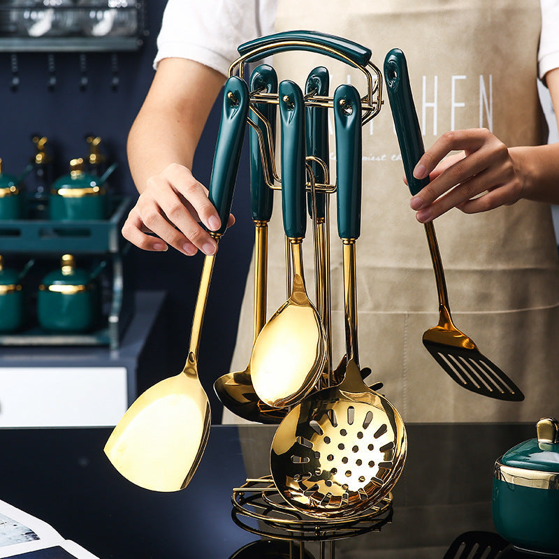 Non-Stick Silicone & Steel Slotted Spatula, Ladle, Turner Set