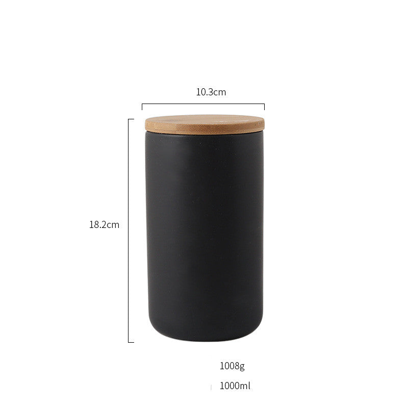 Modern Kitchen Canister with Air Tight Wood Lid