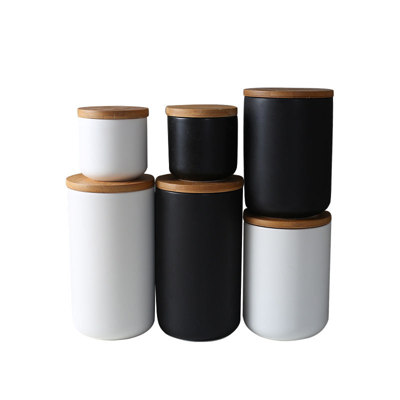 Modern Kitchen Canister with Air Tight Wood Lid