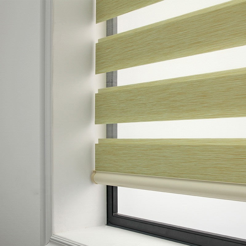 Modern Dual-Layer Gauze & Fabric Roller Curtain