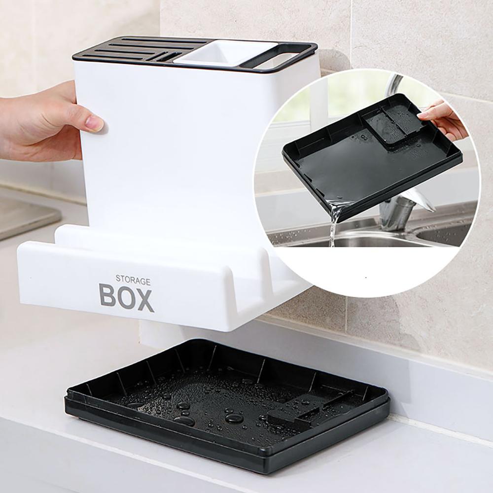 Kitchen Tableware Storage Holder & Plastic Knife Rack