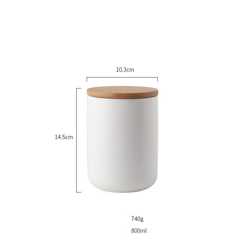 Modern Kitchen Canister with Air Tight Wood Lid
