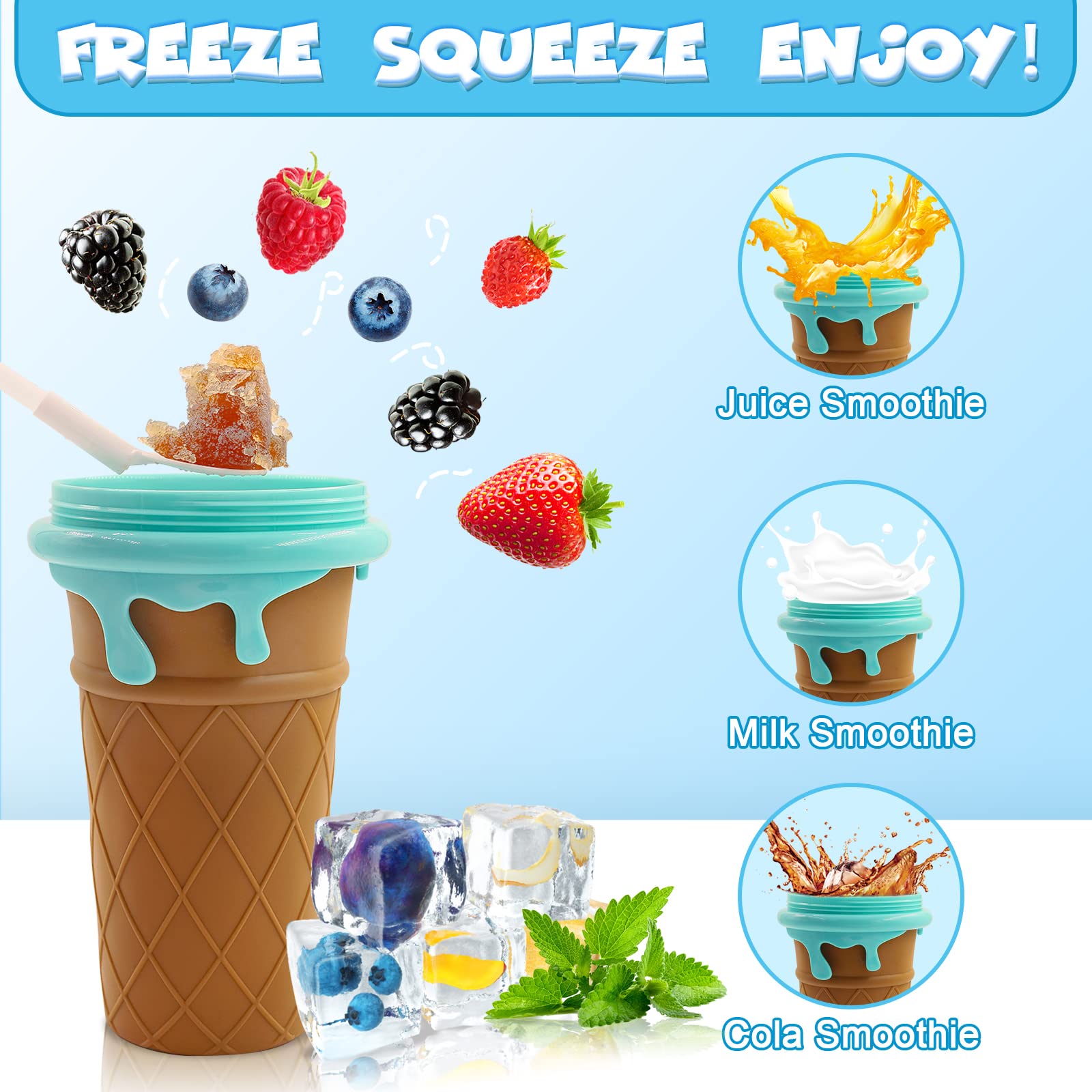500ml Quick-Frozen Squeeze Slushy Maker Cup