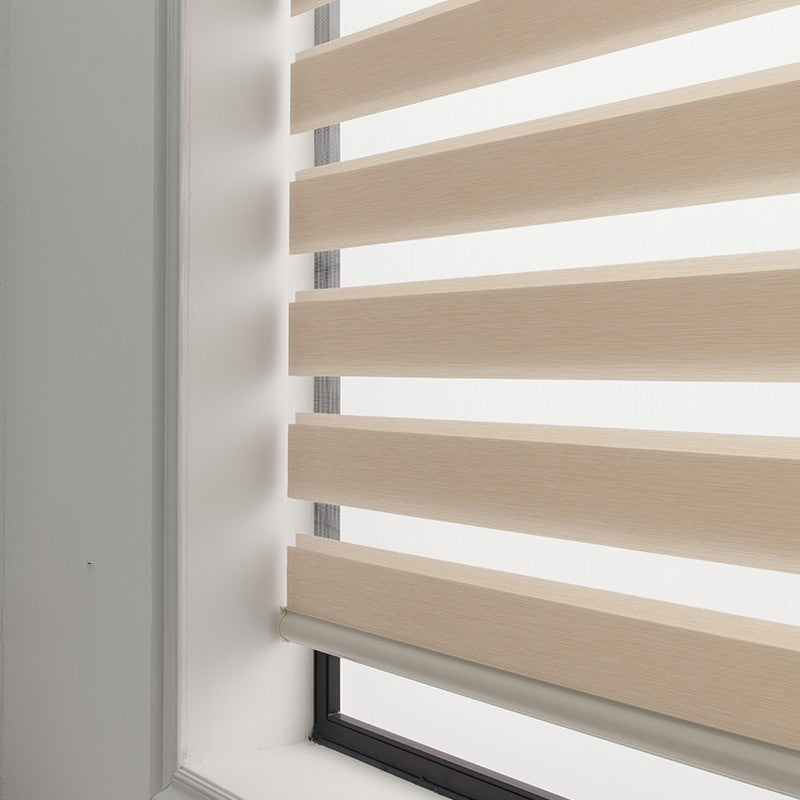 Modern Dual-Layer Gauze & Fabric Roller Curtain
