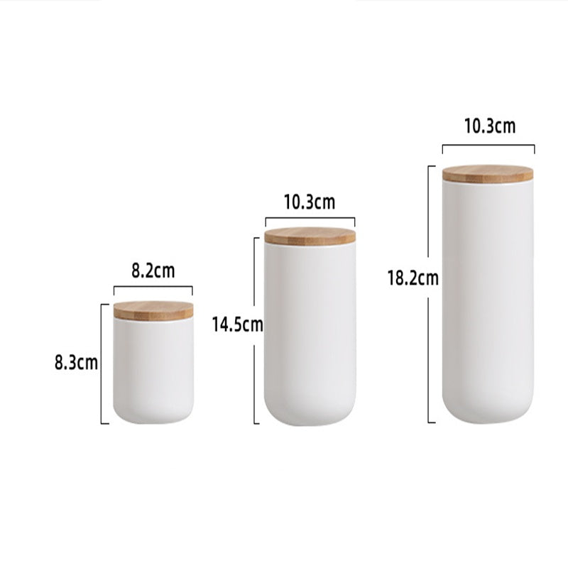 Modern Kitchen Canister with Air Tight Wood Lid