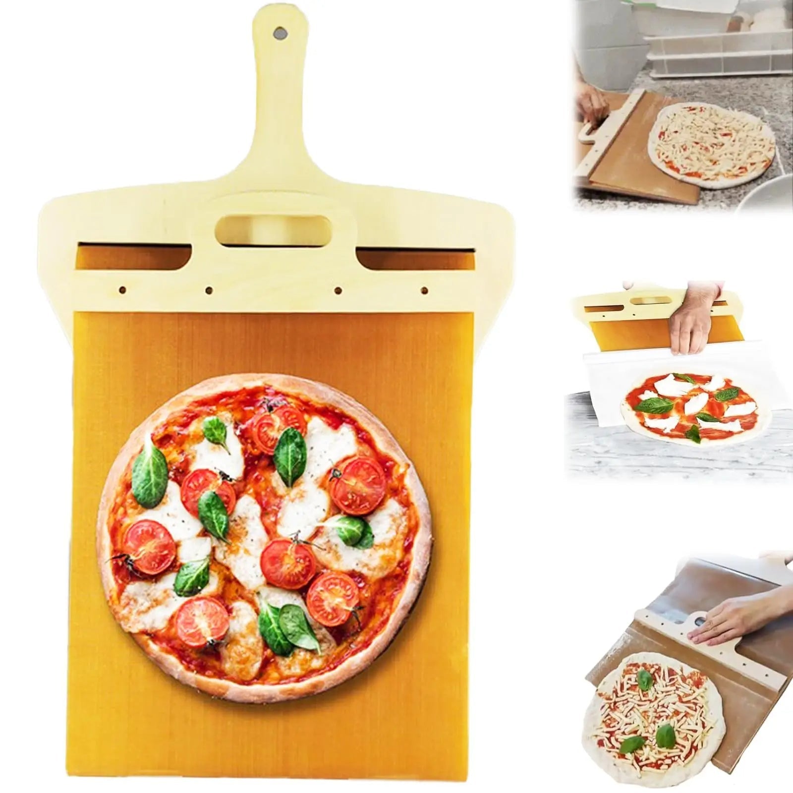 Sliding Pizza Shovel and Non-Stick Cutting Board